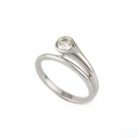 18k White Gold Diamond Twist Dress Ring 0.43ct G/VS